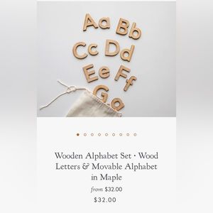 Maple Wood Alphabet Set Educational